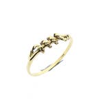Gouden ring verwoven in touw, Handtassen en Accessoires, Ringen, Gebruikt, Overige kleuren, Ophalen of Verzenden, 17 tot 18