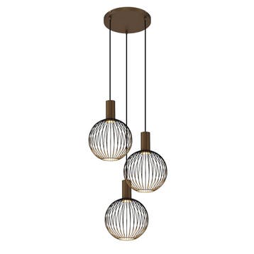 Moderne Hanglampen Ascha 3-lichts Hanglamp Zacht Brons, Verzenden, Nieuw