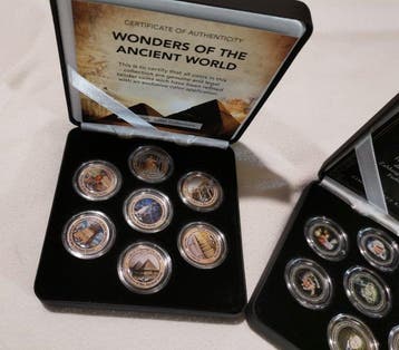 Cookeilanden. 5 Cent 2000, 7 Weltwunder collection - 7 x