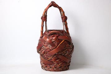 Panier - Bambou - Poignée arquée, bulbeuse