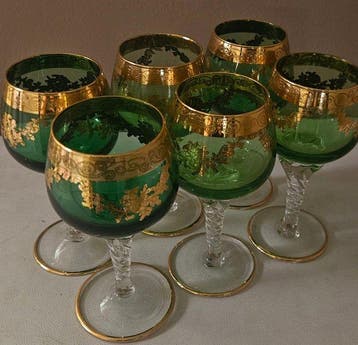 ISMIE showroom - Drinkservies (6) - exclusieve smaragdgroene