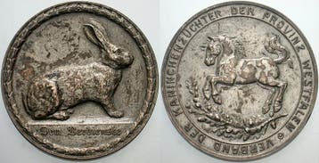 Verdienstmedaille ohne Jahr Tiere Provinz Westfalen, Postzegels en Munten, Verzenden