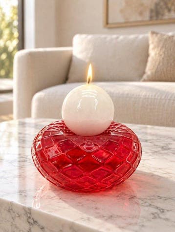 Porte-bougie pour chauffe-plat - Verre de Murano -, Antiquités & Art