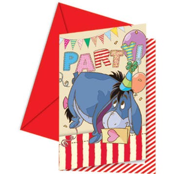 Winnie The Pooh Uitnodigingen Feest 6st, Verzenden, Nieuw