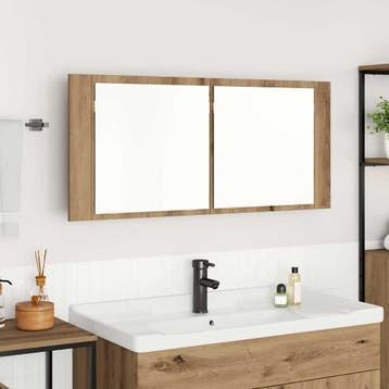 vidaXL LED Spiegelkast Artisan Eiken 100 x 12 x 45 cm, Verzenden, Nieuw