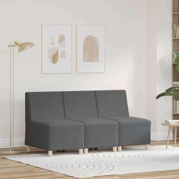 vidaXL Modulaire Sofa Eenheid Armless 3 pcs Donkergrijs, Verzenden