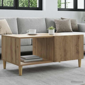vidaXL Salontafel Artisanaal eiken 90 x 50 x 40 cm Bewerkt, Verzenden, Nieuw
