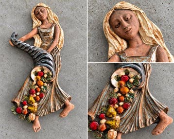 Perignem - Eli Vandeweghe - sculptuur, Woman with fruit - 50