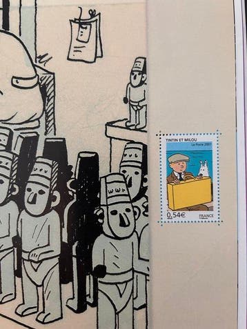 Tintin - Le timbre voyage avec... Tintin - 1 Album - Eerste