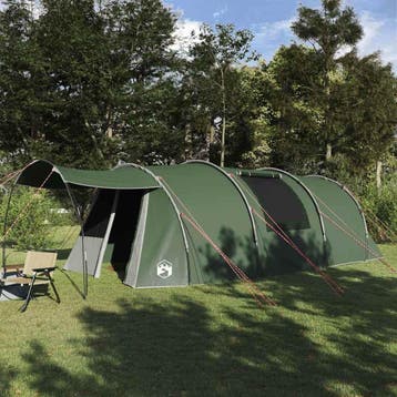vidaXL Tunneltent voor 4 Personen 4-persoons Groen en Wit, Verzenden