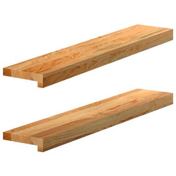 vidaXL Vensterbanken 2 st 80x15x2 cm massief eikenhout, Verzenden, Nieuw