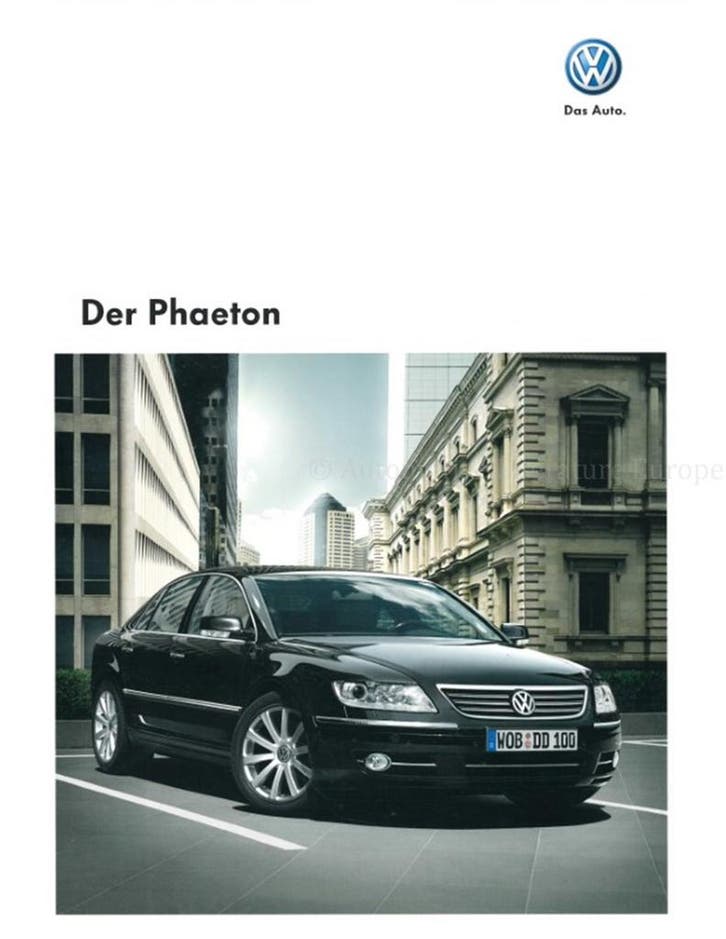 2008 VOLKSWAGEN PHAETON BROCHURE DUITS, Livres, Autos | Brochures & Magazines