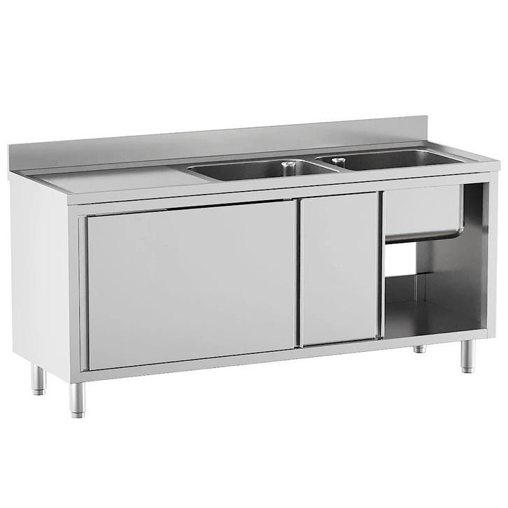 Spoeltafel | STANDARD LINE EVO | RVS | 2 Spoelbakken, Zakelijke goederen, Horeca | Keukenapparatuur, Nieuw in verpakking, Verzenden