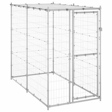 vidaXL Hondenkennel buiten met dak 110x220x180 cm, Dieren en Toebehoren, Verzenden, Nieuw