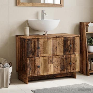 vidaXL Wastafel kabinet voor de badkamer EDE Oud hout 82 x, Huis en Inrichting, Verzenden, Nieuw