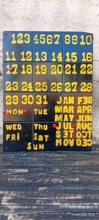Eeuwigdurende kalender - Geëmailleerde werkplaats-perpetual