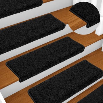 vidaXL Trapmatten 10 st 65x21x4 cm Zwart Rechthoekige Rand, Doe-het-zelf en Bouw, Verzenden, Nieuw