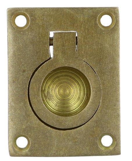 Intersteel Luikring recht 50mm x 39mm messing getrommeld, Maison & Meubles, Armoires | Autre, Enlèvement ou Envoi