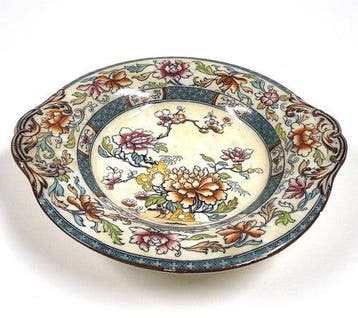 Antiek Minton ironstone bord met bloemendecor, Verzenden
