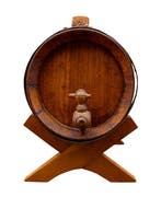 Baril - Table à vin miniature - en bois de chêne sur socle,, Antiquités & Art