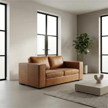 Leren bank Fine - 2 zits, Huis en Inrichting, 150 tot 200 cm, Nieuw, Ophalen of Verzenden, Eigentijds, Klassiek, Modern