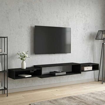 vidaXL Wand gemonteerd TV Kast Muurmontage Zwart eiken, Huis en Inrichting, Verzenden, Nieuw