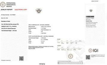 Ring - 18 karaat Witgoud - 1.46ct. tw. Diamant (Natuurlijk), Nieuw