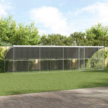vidaXL Hondenhok 4 pcs Zilver 8 x 2 x 2 m Gegalvaniseerd, Verzenden, Nieuw