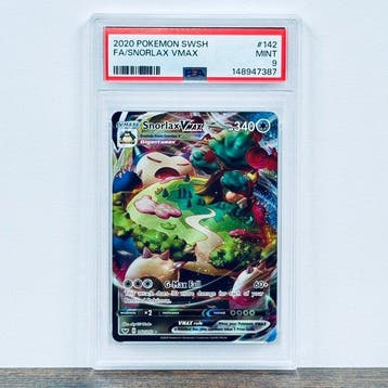 Pokémon Graded card - Snorlax VMAX 142 – Pokémon - PSA 9, Nieuw