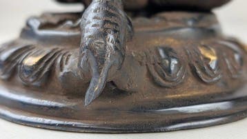 Bronzen Ganesha beeld , symbool voor wijsheid - Brons -