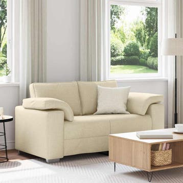vidaXL Loveseat Crème 160 cm Stof, Verzenden, Nieuw