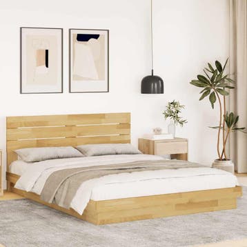 vidaXL Bedframe hoofdeinde zonder matras 150x200 cm massief, Verzenden