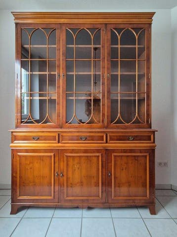 Vitrinekast (2) - Hout, Glas - Vitrinekast eetkamer