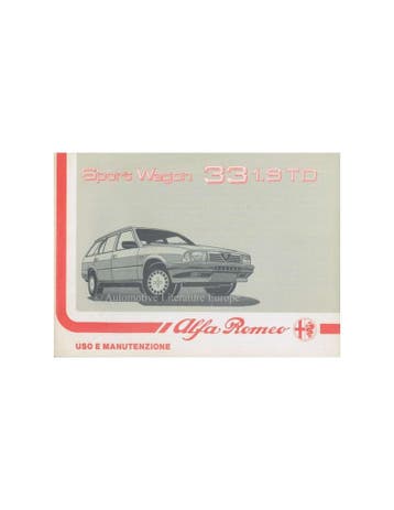 1988 ALFA ROMEO 33 1.8 TD SPORT WAGON INSTRUCTIEBOEK