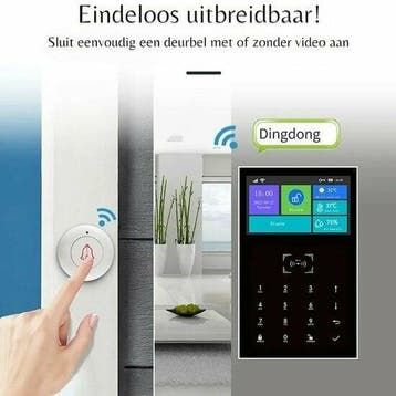 Alarmsysteem | 4G | Display | Deur & PIR Sensor | Sirene | 2, Verzenden, Nieuw