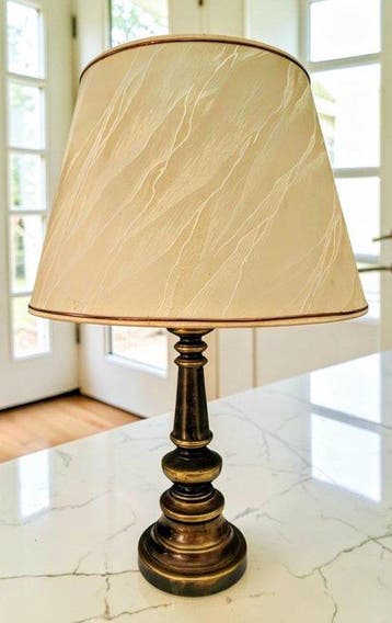 Lampe de table - Lampe Glamour XL Hollywood Regency - Cuivre, Antiquités & Art