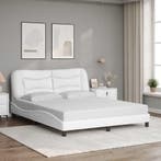 vidaXL Bedframe zonder matras Hvar kunstleer wit 160x200, Verzenden