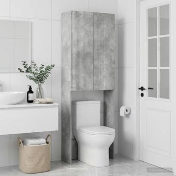 vidaXL Toiletkast ARNHEM Betongrijs 66 x 25,5 x 190 cm, Huis en Inrichting, Verzenden, Nieuw