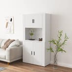 vidaXL Hoge kast bewerkt hout wit, Verzenden