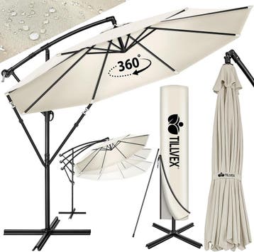 Zweefparasol - Tuinparasol - Parasol 350 cm - Met voet - Met, Verzenden, Nieuw