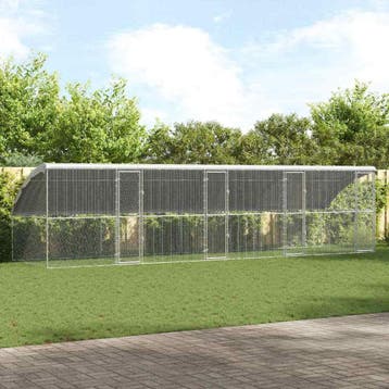 vidaXL Kippenkooi met 4 deuren 4 st zilver 800x200x200cm, Verzenden