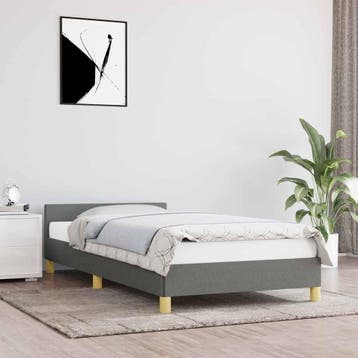 vidaXL Bedframe zonder matras 90x200 cm stof donkergrijs, Huis en Inrichting, Verzenden, Nieuw
