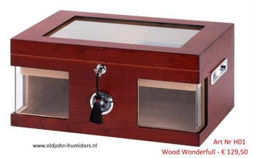 DOORZICHT HUMIDOR  GLAS - TRANSPARANT LUXE TOPSEGMENT hdam, Collections, Verzenden, Tabaksdoos of Verpakking