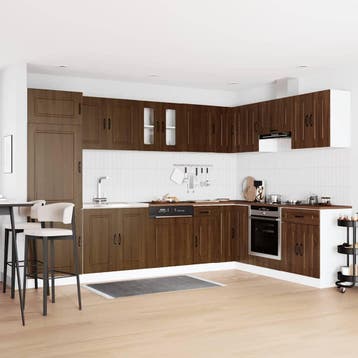 vidaXL Keuken Kast Kalmar Bruin Eiken 80 x 46 x 81,5 cm, Huis en Inrichting, Verzenden, Nieuw