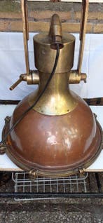 Originele zware maritieme oude deck/spotlicht. - bronze,
