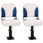 vidaXL Bootstoel 2 set inklapbaar 41x36x48 cm blauw en wit, Verzenden