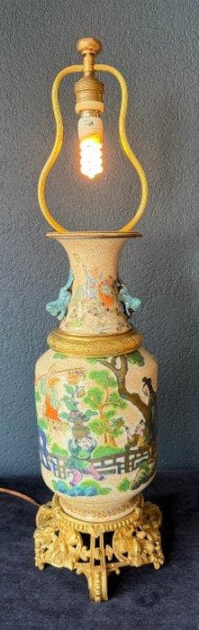 Lampe - Bronze, Porcelaine - lampe de style chinoiserie