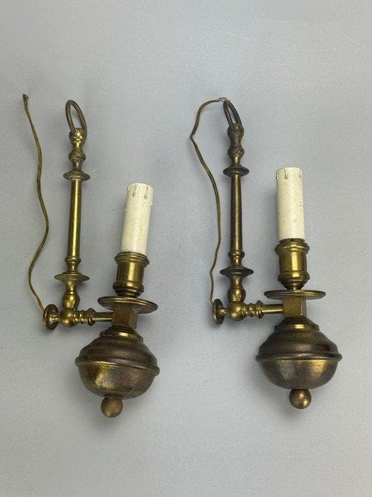 Wandkandelaar (2) - Messing - Franse klassieke stijl, Antiquités & Art, Curiosités & Brocante