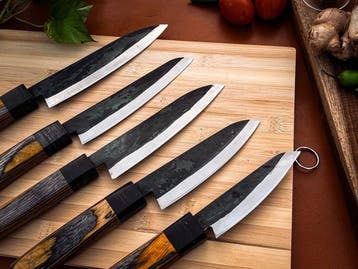 Keukenmes - Kitchen knife set - 715 - Staal, Hout,