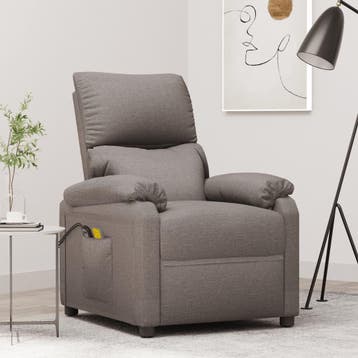 vidaXL Massagestoel elektrisch stof taupe, Verzenden, Nieuw